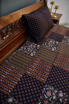 Black Dabu Print Quilted bedcover : Vibrant & Classy