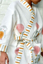 Kids HandBlock Premium Waffle Cotton Bathrobe Balloon Pattern