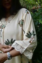 Ivory And Green Bagiya Cotton Kurta Set
