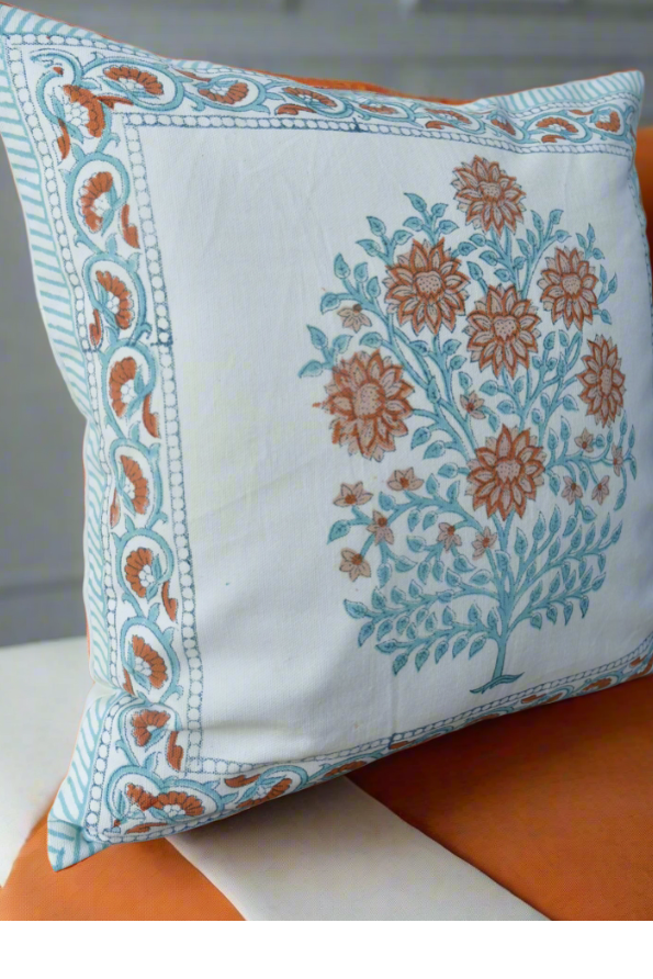 Saat Phool Buta Cushion Cover: Seven Flowers Adorn Your Home (India)