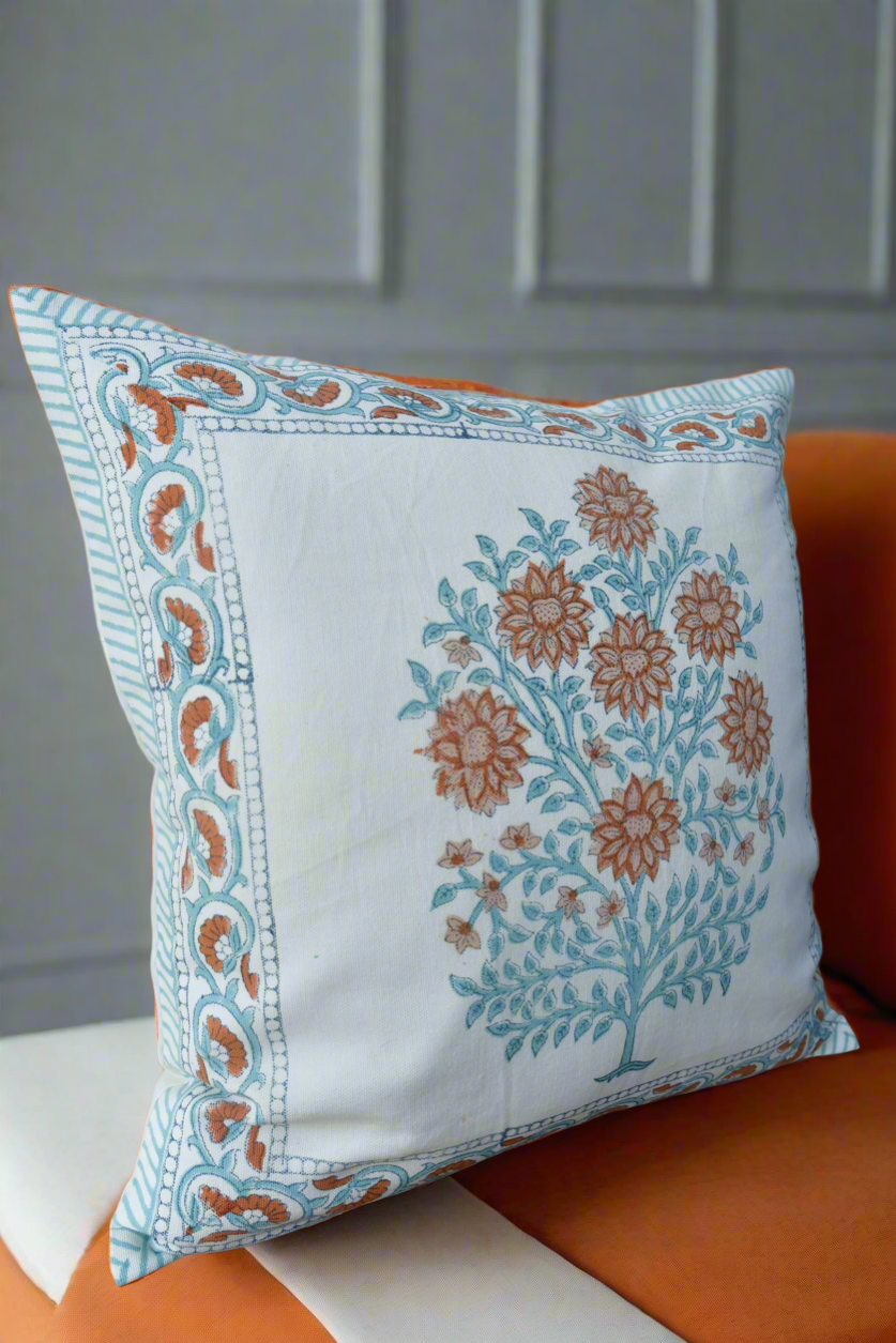 Saat Phool Buta Cushion Cover: Seven Flowers Adorn Your Home (India)