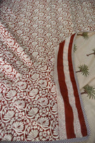 Beige and Maroon Palm and floral jaal Dohar