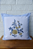 Royal blue with marigold waffle cotton cushion cover