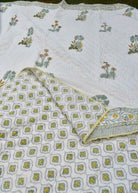 Yellow Green Buta Jaipuri Quilt