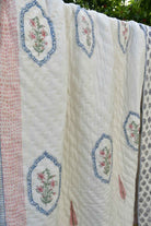 Peach Pink Love In Hexagon Cotton Reversible Quilt