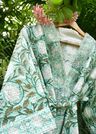 White Roses Waffle Robe: Classic Elegance for the Bath (India)