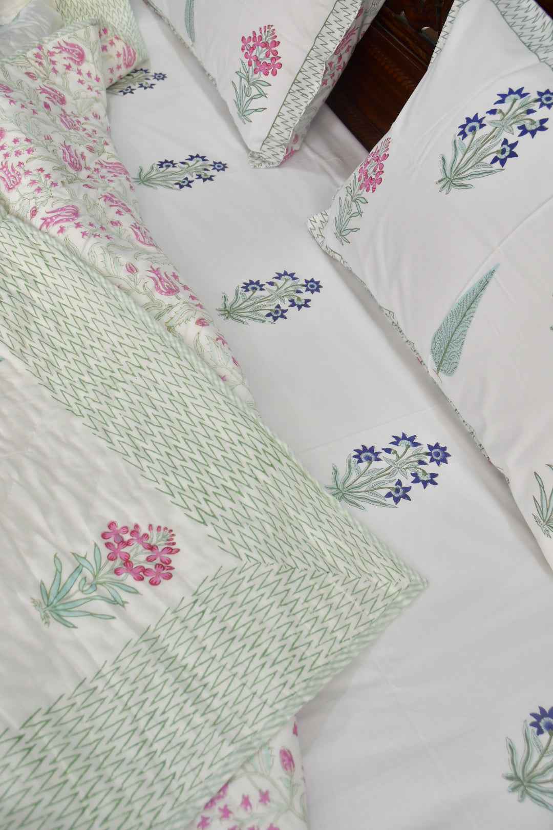 Premium Hand Block Cotton Bedding Sets – Paanch Buta Collection