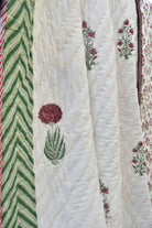 Cotton Quilt Hand Block Bedding Set – Serene Green & Pink