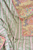 Beige floral  Mul Mul Reversible Cotton Dohar