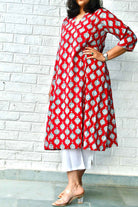 Pretty Red Phiran Kurta : Lightweight, breathable