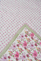 Pink Elephant Reversible Baby Handblock Quilt