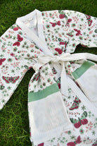 Kids Premium Handblock Waffle Cotton Bathrobe Butterfly Pattern