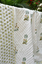 Yellow Green Buta Jaipuri Quilt