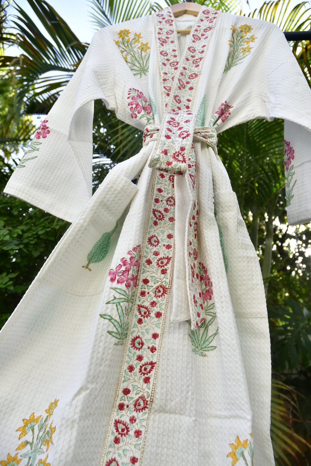 Paanch Buta Handblock Bathrobe