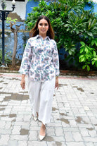 Pretty White Floral Cotton Shirt