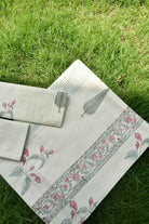 Pink Buta Buta on Beige Bath & Hand Towel Set