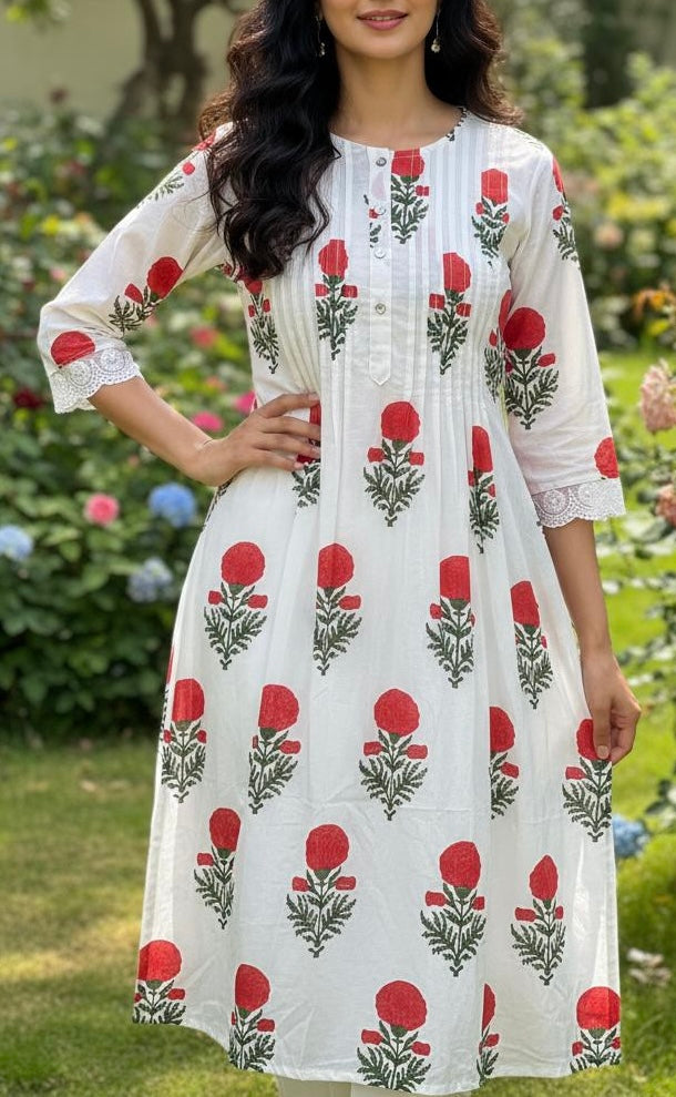 Red Mary gold kurta set