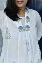 Blue and White Handblock Kurta Dress