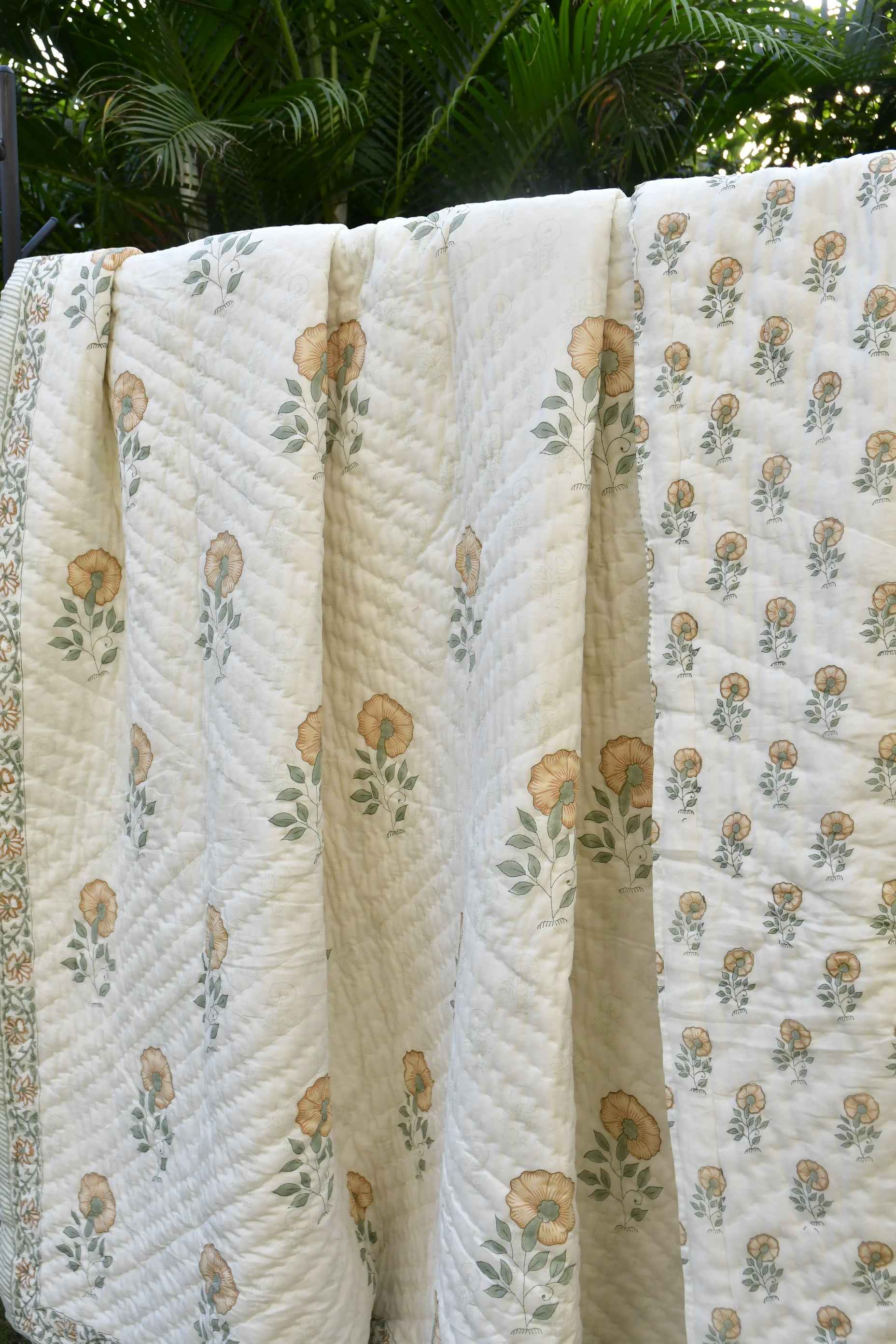 Flower of Hope mul mul Handblock Quilt