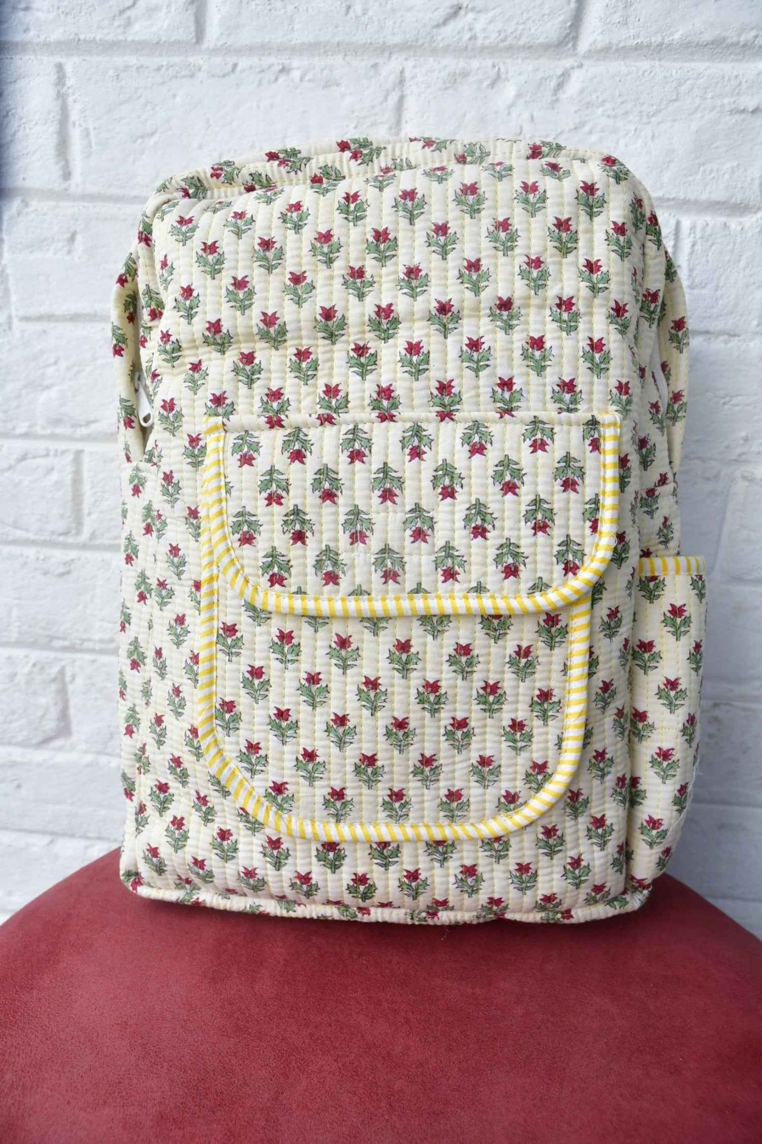 Classic Buti Handblocked Backpack : Multiple Use