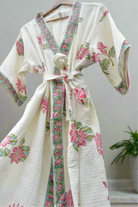 Cotton Bathrobe : Pink Lotus waffle robe