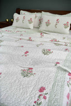 Pink Gulshan Handblock Cotton Bedding set