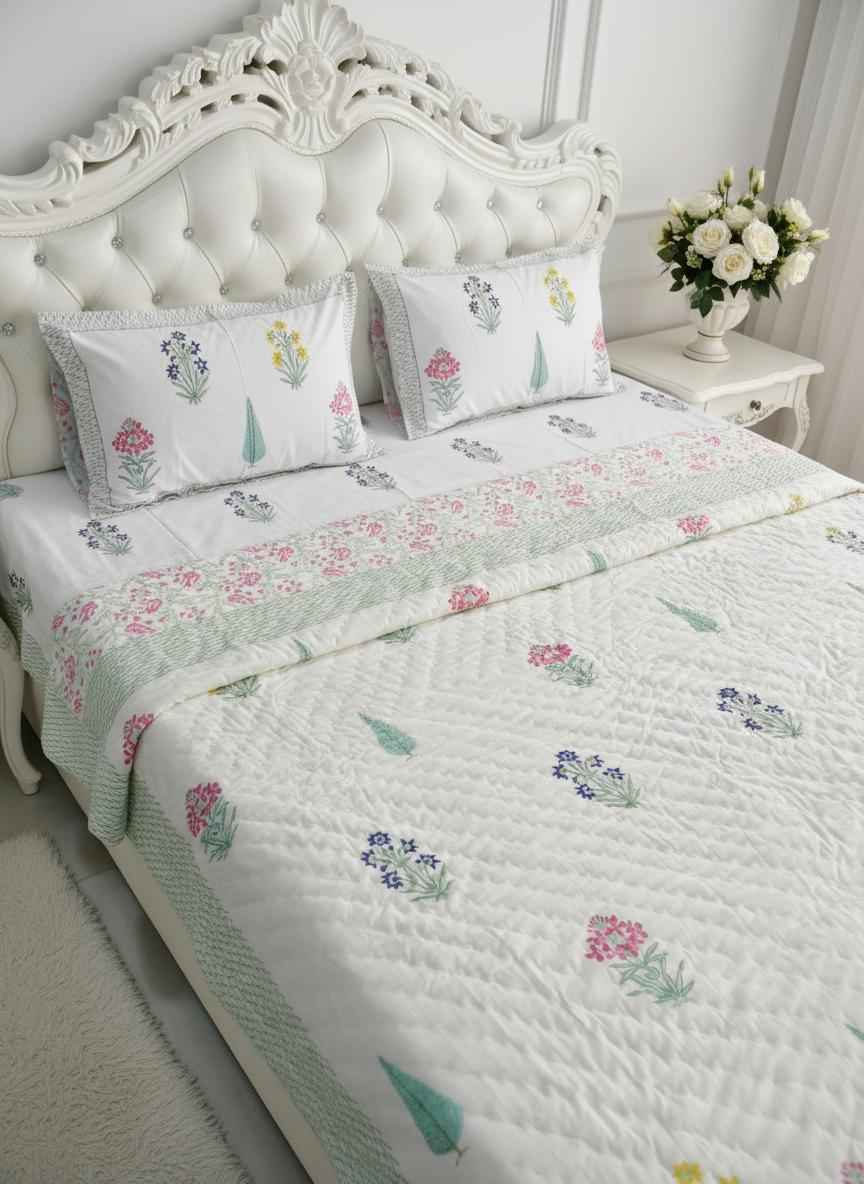 Premium Hand Block Cotton Bedding Sets – Paanch Buta Collection