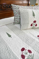 Red Poppy Quilted Bedcover | Premium luxury