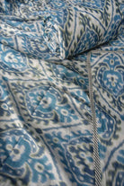 Blue Ikkat Mul Mul Reversible Cotton Dohar