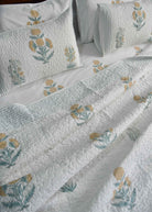 Yellow Poppy Handblock Cotton Bedding set