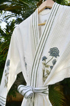 Royal Buta Handblock Waffle Cotton Bathrobe