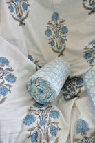 Sky Blue Buta Print Dohar : Crafted for Lasting Beauty