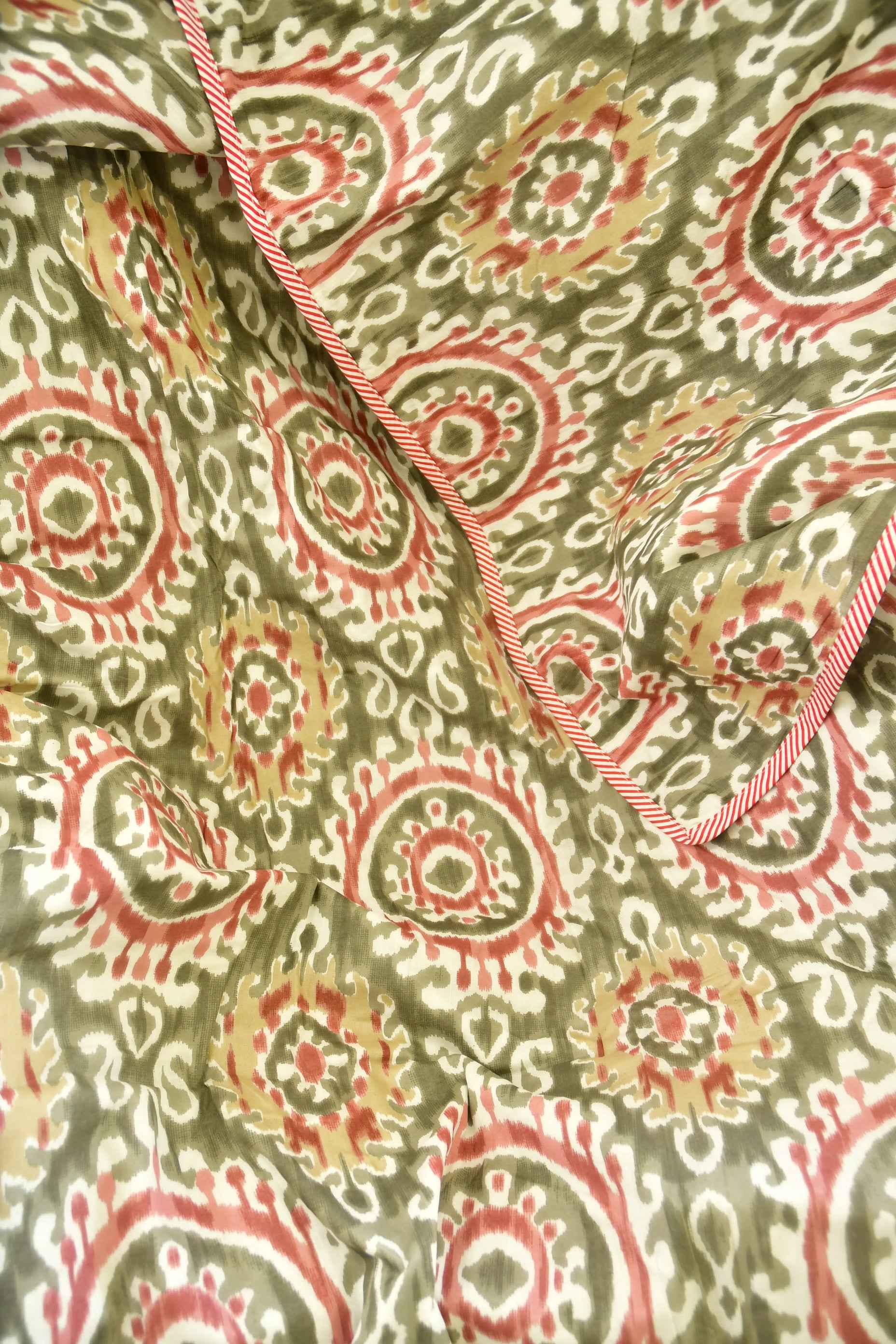 Multi colour Ikkat Mul Mul Reversible Dohar