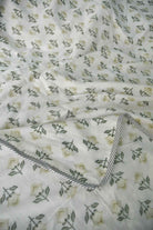 Pastel Yellow Buta on White Mul Mul Dohar