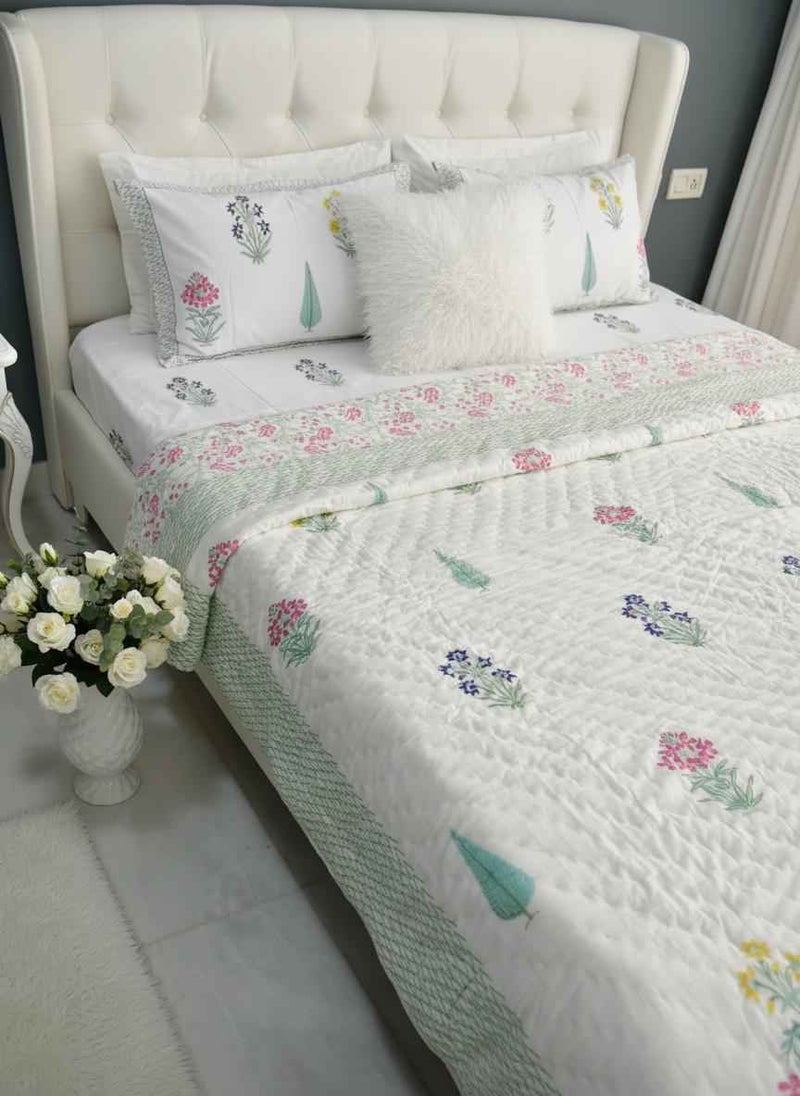 Premium Hand Block Cotton Bedding Sets – Paanch Buta Collection
