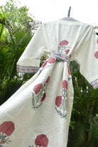 Lovely Pink Poppy waffle Cotton Bathrobe