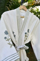 Royal Buta Handblock Waffle Cotton Bathrobe