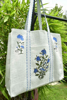 Blue Floral Bouquet Tote Bag : Spacious & trendy