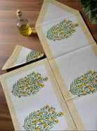 Pretty Yellow Buta Table Mat Napkin Runner