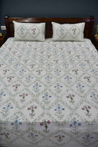 Classic Mughal Jaal Handblock Cotton Bedsheet