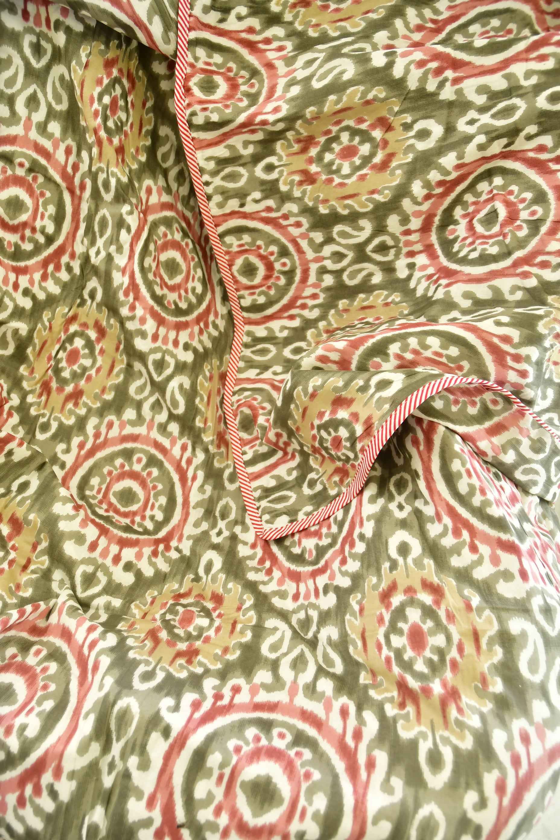Multi colour Ikkat Mul Mul Reversible Dohar