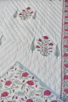 Lovely  Pink Buta With Cypress Leaf Single Quilt