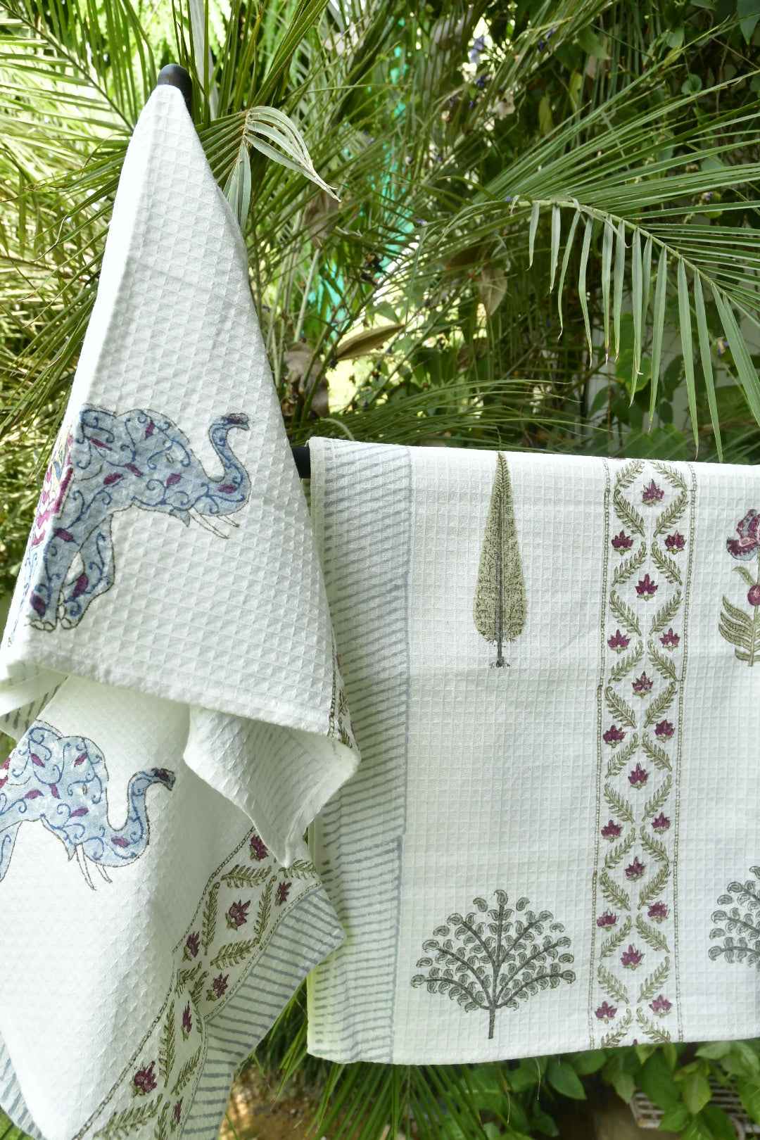 Elephant Pattern Bath & Hand Towel Set