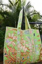 Light Green Floral Tote, Handcrafted and stylish