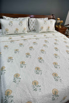Flower of Hope Quilted Handblock bedcover
