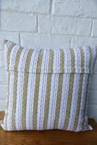 Royal blue with marigold waffle cotton cushion cover