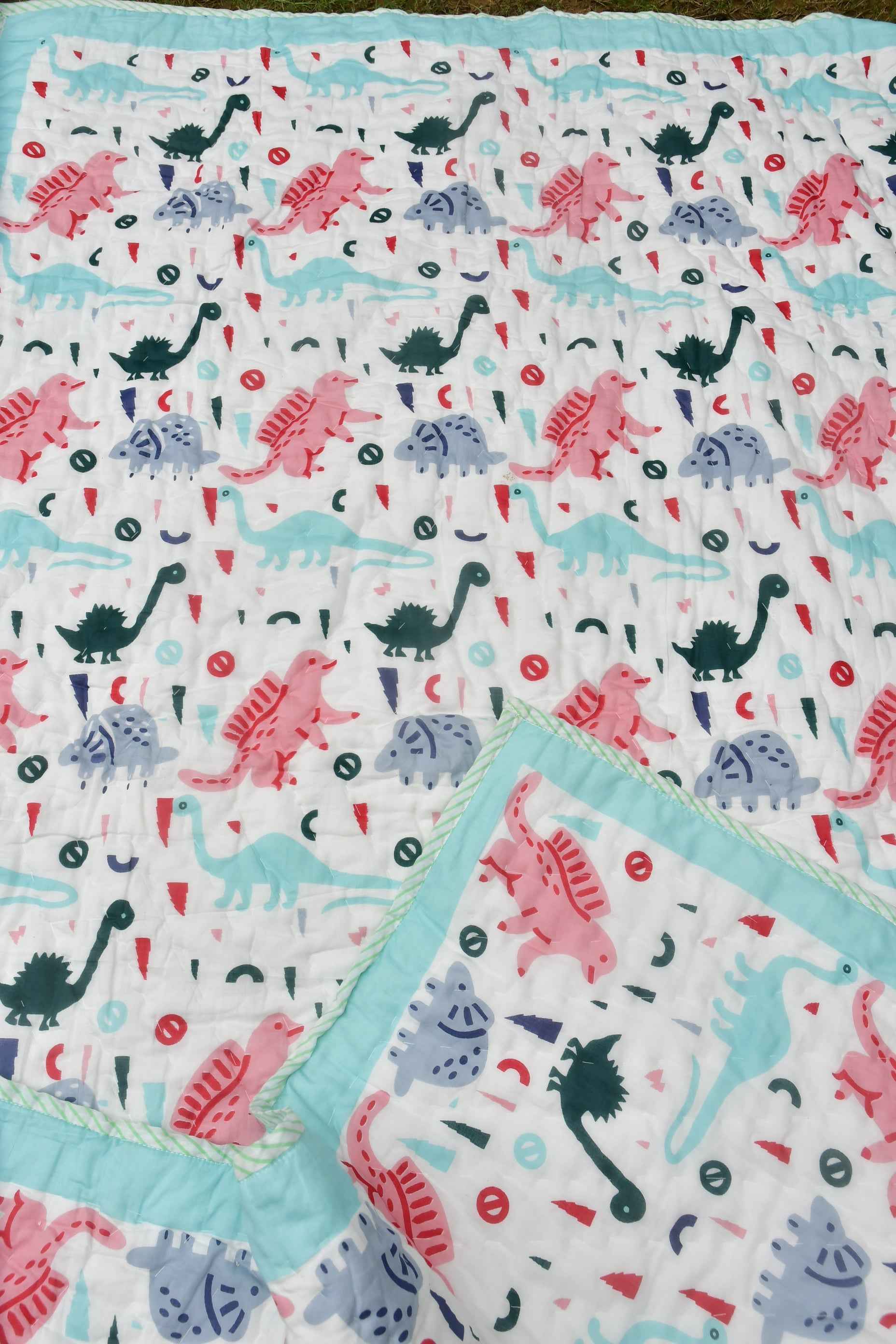 Dino World Baby Reversible Cotton Quilt