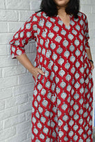 Pretty Red Phiran Kurta : Lightweight, breathable