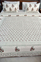 Red Flower Jaal Buta Bedding set : Hand Block Cotton