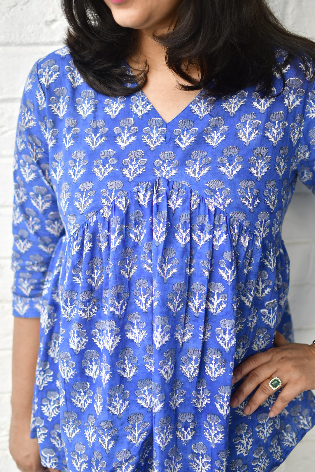 Royal blue short top